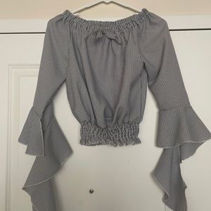 Off the shoulder long sleeve top
